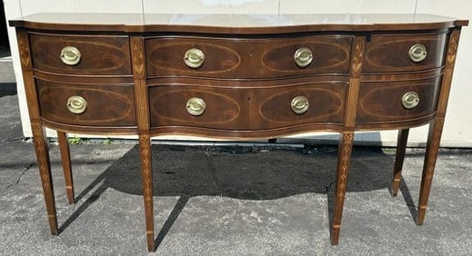 Heritage Furniture Heirloom wonderful mahogany inlaid sideboard, from very nice Hudson Valley