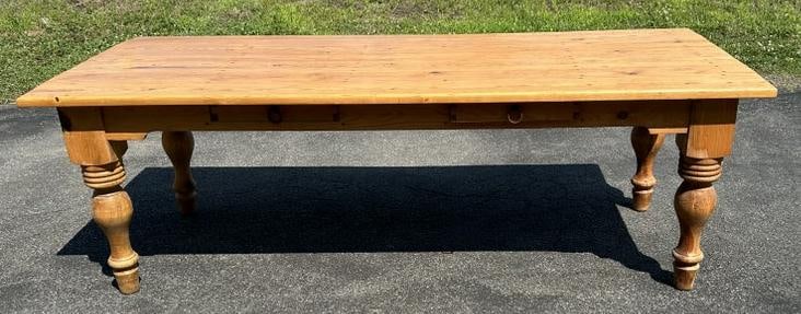 Very nice contemporary pine farm table, structurally sound, very nice condition, great form, from (1 of 5)