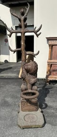 Figural bears wood coat tree umbrella stand from Boston estate we are selling. Not antique, good