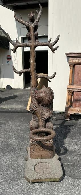 Figural bears wood coat tree umbrella stand from Boston estate we are selling. Not antique, good (1 of 6)