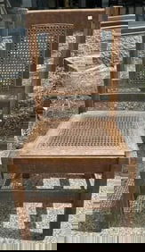 Stickley Bros. Quaint Furniture Mission oak caned back and seat chair, structurally sound, light