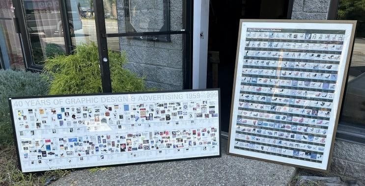 (2) large contemporary framed posters, 40 years of graphic design and advertising & other is Vitra (1 of 3)