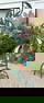 Mid Century iron abstract sculpture with colored plexiglass panels, unsigned, from estate of noted