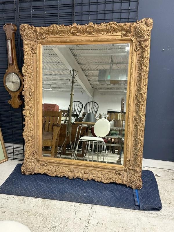 Large contemporary decorative gold mirror, from Boston estate, nice overall condition, frame (1 of 3)