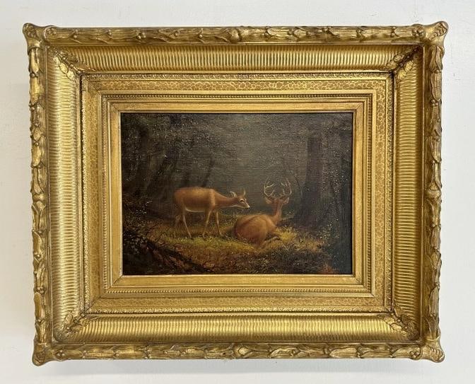 James Hope (1818 - 1892) 19th c o/c titled ( How are you ?" ), dated 1870, in period frame, signed (1 of 5)