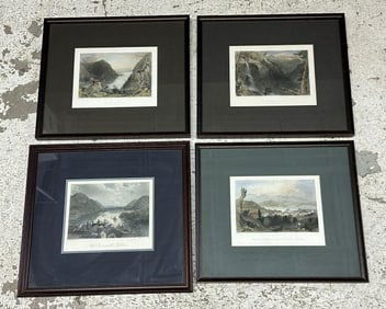 (4) HUDSON VALLEY framed prints including (3) W.H. BARTLETT, ( THE CATTERSKILL FALLS, HUDSON