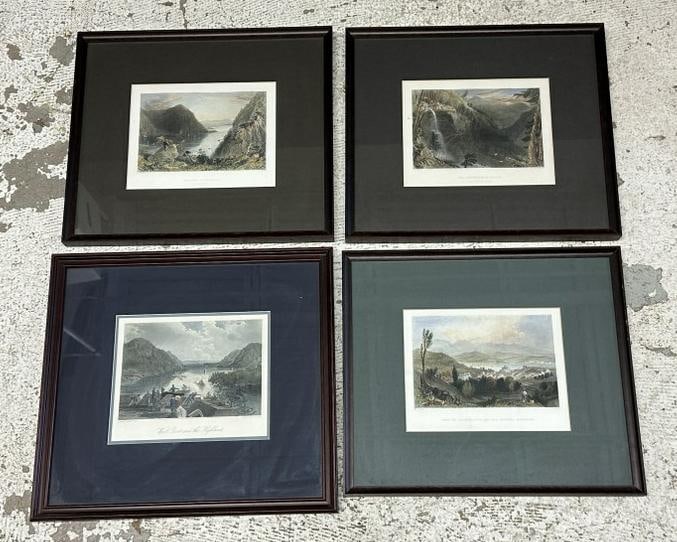 (4) HUDSON VALLEY framed prints including (3) W.H. BARTLETT, ( THE CATTERSKILL FALLS, HUDSON (1 of 6)
