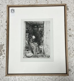 James A Mcneill Whistler (1834-1903 ) original etching, titled ( LA VIELLE AUX LOQUES ), circa 1858,