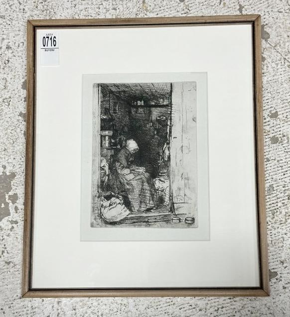 James A Mcneill Whistler (1834-1903 ) original etching, titled ( LA VIELLE AUX LOQUES ), circa 1858, (1 of 4)