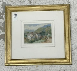Edward Clarke Cabot (1818 - 1901) watercolor landscape, dated Sept. 24, 1889. Framed and matted,