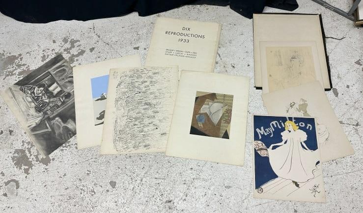 Misc. lot of older prints from Hudson Valley estate, good lot for dealer to sort out….includes (6): Misc. lot of older prints from Hudson Valley estate, good lot for dealer to sort out….includes (6) prints that measure 17" x 13" and identified on back & (5) larger prints from a portfolio set. Thes