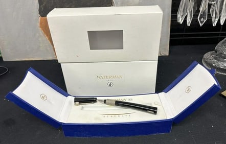 WATERMAN SERENITE fountain pen with 18k nib, in orignal case, with original boxes, in fine