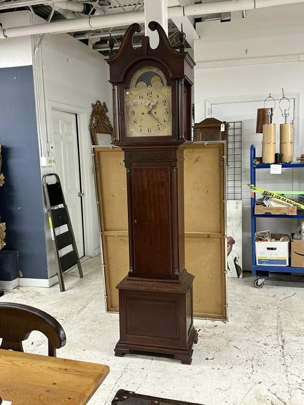 Nice old mahogany tall case clock, from Hudson Valley estate, nice overall condition, nice face, (1 of 9)