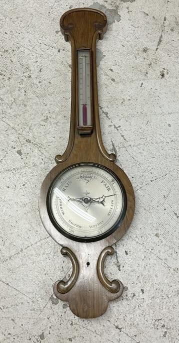 Older barometer, from local estate, measures 36" top to bottom, looks like rosewood, missing a few: Older barometer, from local estate, measures 36" top to bottom, looks like rosewood, missing a few pieces of trim….intact works…