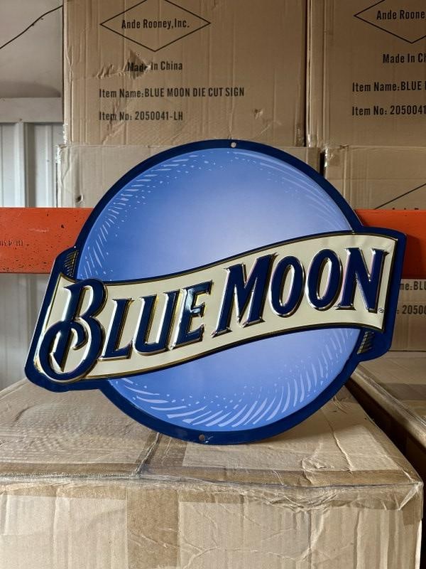 8 cases BLUE MOON BEER tin embossed signs (42 in a case) 336 pcs. (1 of 1)