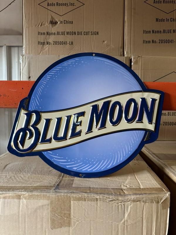 9 cases BLUE MOON BEER tin embossed signs (42 in a case) 378 pcs. (1 of 1)