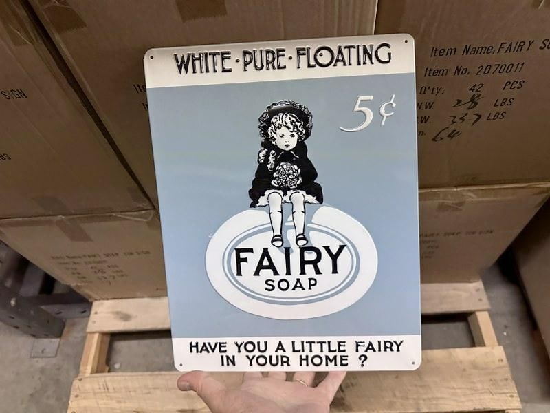8 cases FAIRY SOAP tin embossed signs (14" X 11") (1 of 1)