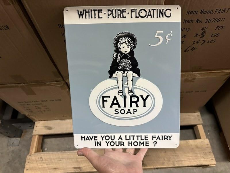 8 cases FAIRY SOAP tin embossed signs (14" X 11") (1 of 1)