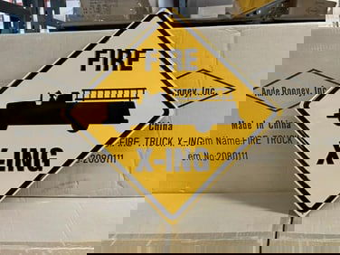 11 cases FIRE CROSSING tin embossed signs (18" X 18") 42 in a case, 462 pcs.