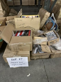 Large pallet lot of tin embossed signs & magnets, 1000's & 1000's of pcs.