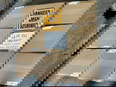 (27) cases DANGER MEN FISHING enamel signs, (20) in a case, measures 12.5" x 10.75", (540) total