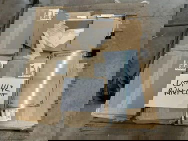 (21 cases plus some loose signs - over 420 pieces ) of enamel magnet fronts ( no magnets on backs ).