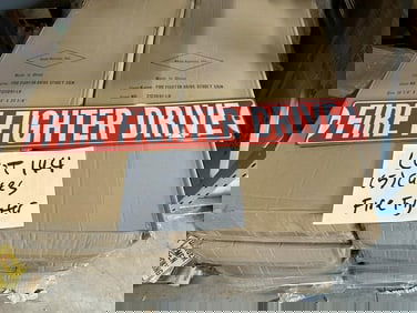 (5 cases- 210 pieces ) tin embossed signs, FIRE FIGHTER STREET SIGNS, measure 36" x 6". ( 42 in a