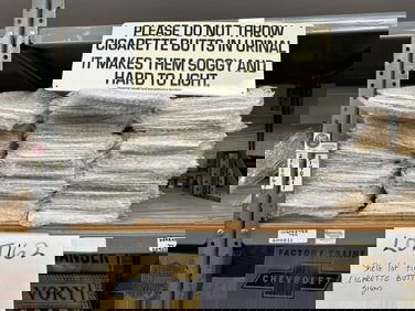 Over 100 pcs. Tin embossed signs - CIGARETTE BUTT……