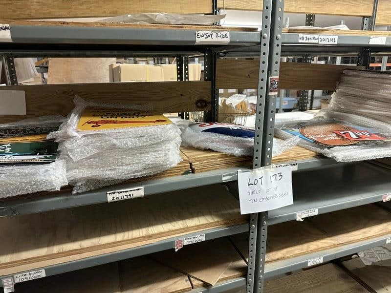 Over (100 ) tin embossed misc. signs to include HERSHEY'S, 7 UP, PEPSI COLA, PILOT AVIATION (1 of 6)