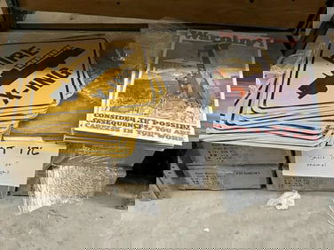 Over 40 enamel signs incl. FIRE CROSSING & WARNING….