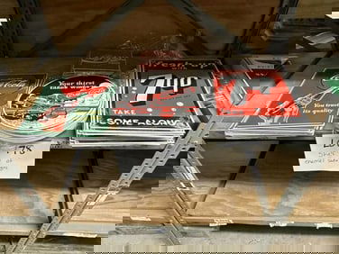 Over (50) enamel signs including COCA COLA & 7 UP…..