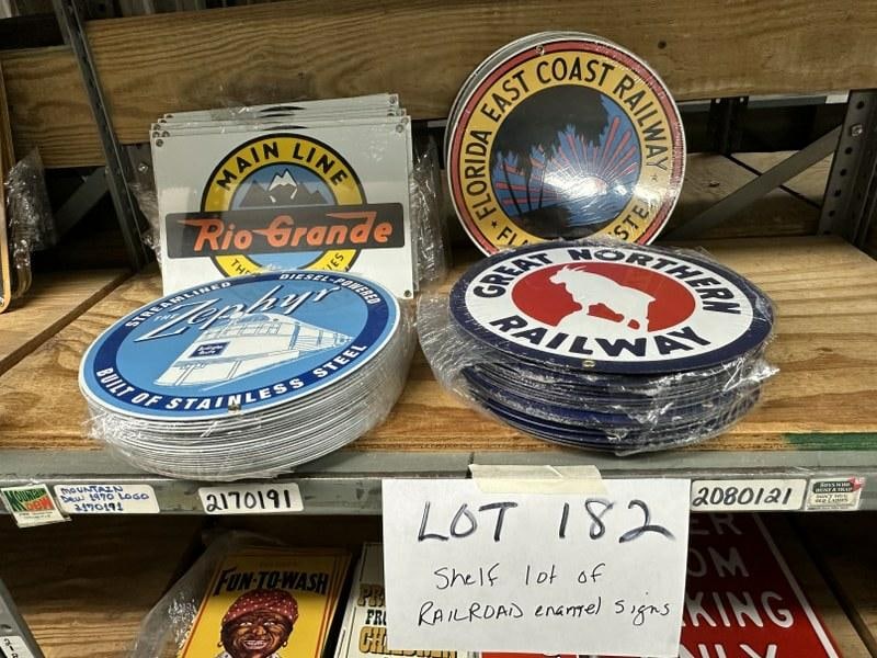 Over (80) enamel RAILROAD signs - RIO GRANDE, ZEPHYR, FLORIDA & GREAT NORTHERN….. (1 of 3)