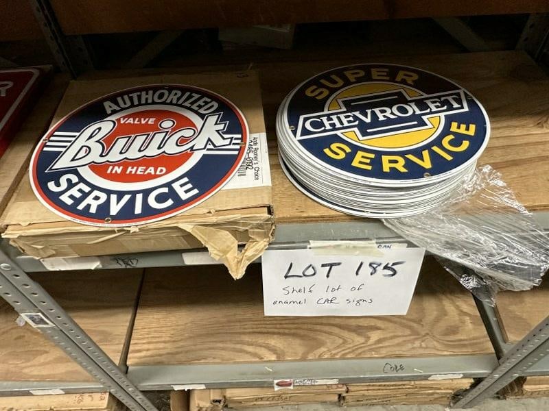 Approx. (50) enamel signs - to include BUICK & CHEVROLET…..: Approx. (50) enamel signs - to include BUICK & CHEVROLET…..