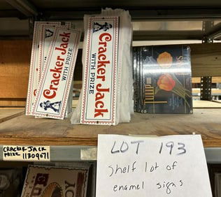 Over (75) enamel signs incl. CRACKER JACK & TULIP…….