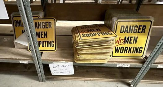 Approx. (200) pcs. DANGER Enamel signs to include - DANGER MEN COMPUTING, DANGER WOMEN SHOPPING,