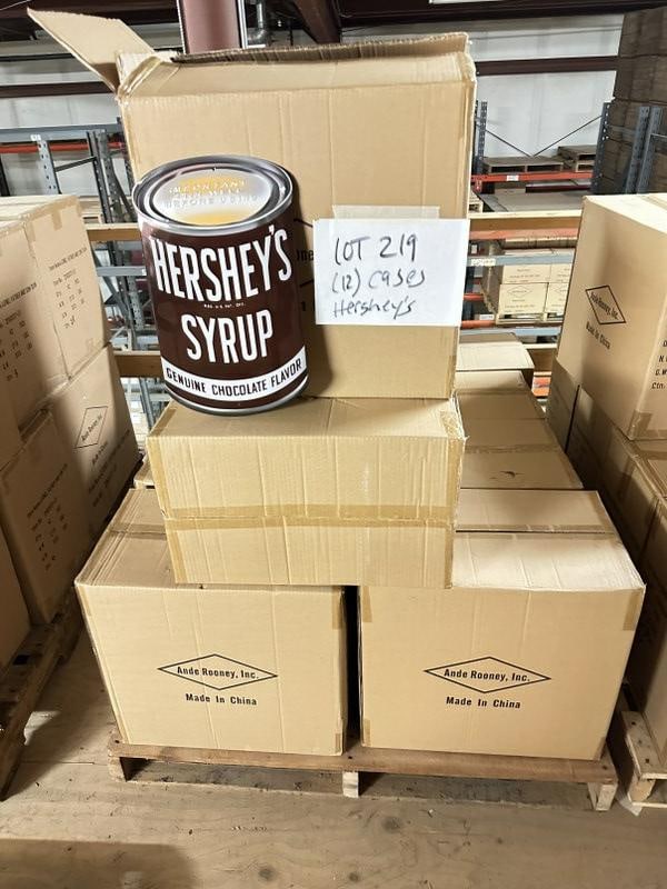 (10) cases tin embossed HERSHEY'S SYRUP signs, they measure 15" x 9", ( 42 in a case ), 420 total (1 of 1)