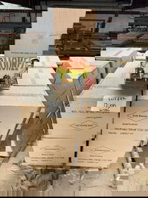 (17) cases LIONEL TRAINS tin embossed signs, (42) in a case, they measure 10.5"x 15", total signs