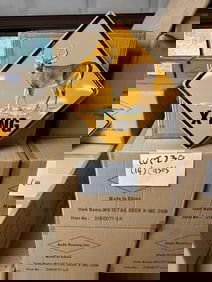 (14 cases ) 588 signs - tin embossed WHITE TAIL DEER CROSSING, measures 18" x 18".