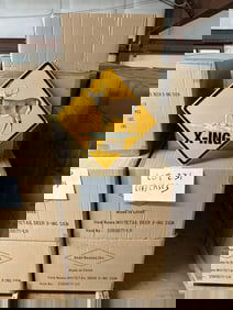 (14 cases ) 588 signs - tin embossed WHITE TAIL DEER CROSSING, measures 18" x 18".