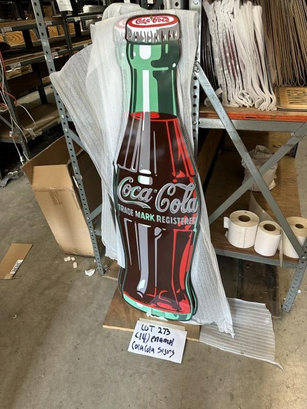 (14) COCA COLA limited edition, numbered enamel 43.5" x 13" bottles. Made in USA. (1 of 1)