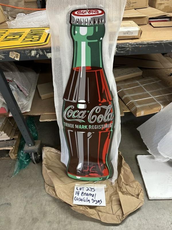 (14) COCA COLA limited edition, numbered enamel 43.5" x 13" bottles. Made in USA. (1 of 1)