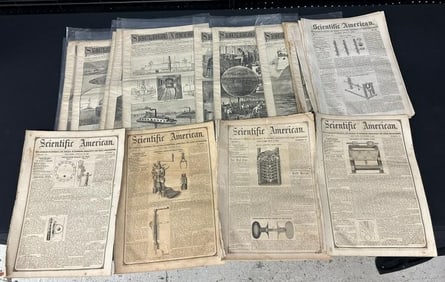 Scientific American 28 issues, 19th century. Includes: Oct. 18, 1947; March 25, 1848; April 15, 1848