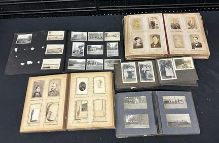 Group of 5 CDV and snapshot albums.