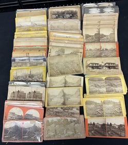 131 stereoviews of disasters including earthquakes, floods, volcanoes, etc.