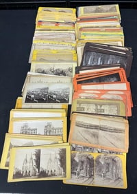 203 Foreign flat mount stereoviews.