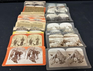 75 stereoviews, including 34 Native-Americans and 41 hunting views.