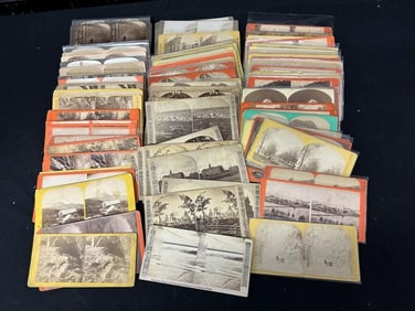 122 Stereoviews, consisting of 101 flat mounts & 21 curved mounts, including wire-walkers, West