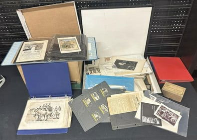 Big lot PHOTOGRAPHICA & related ephemera, to include stamps, prints, flyers, booklets, lithographs,