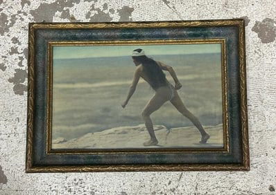 Signed J R Willis ( Gallup, New Mexico ) photograph of Hopi Indian ( The Runner ), in period frame,