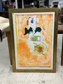 Helen Frankenthaler "SOLAR IMP " screenprint with applied pigment, unsigned, trimmed, just as we